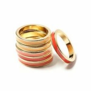 Banana Republic Gold Peach Ombre Enamel Stackable RIng Sz 5 NWT  38